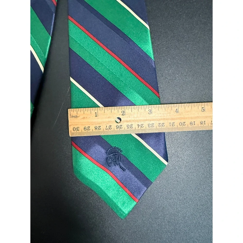 Countess Mara Sistine Silk Mens Vintage Ties Striped Crown Logo Retro Preppy